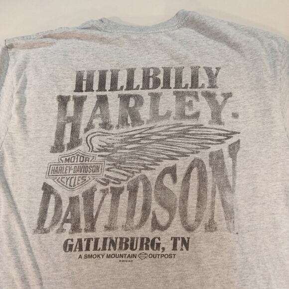 Harley-Davidson Men’s XL Gray Graphic T-Shirt Hillbilly Harley Gatlinburg - Picture 6 of 7